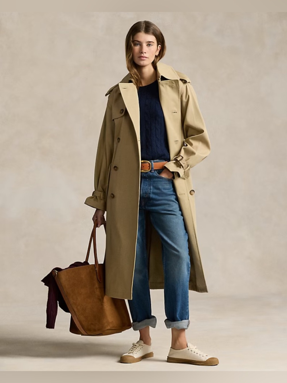 NWT Polo Ralph Lauren Cotton Trench in Surrey Tan size 8